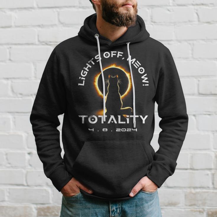 Lights Off Meow Cat Totality Total Solar Eclipse 2024 Hoodie Gifts for Him