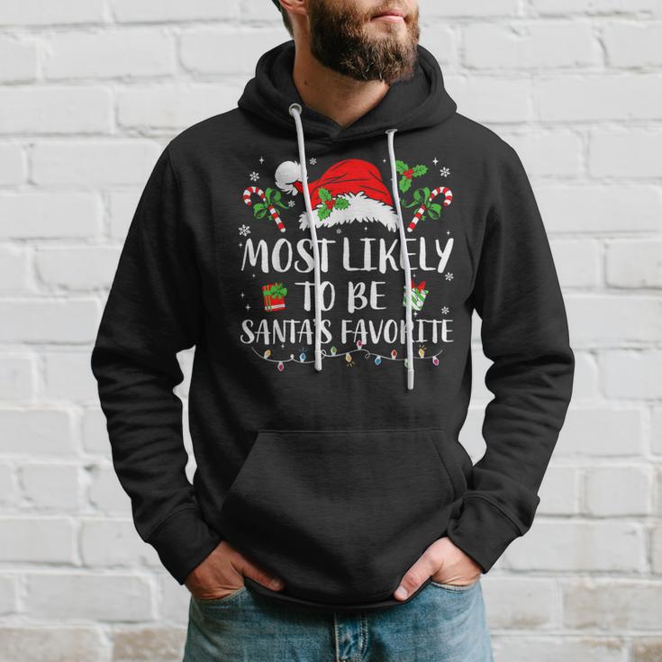 Most Likely To Be Christmas Santa's Favorite Family Pajamas Hoodie Gifts for Him