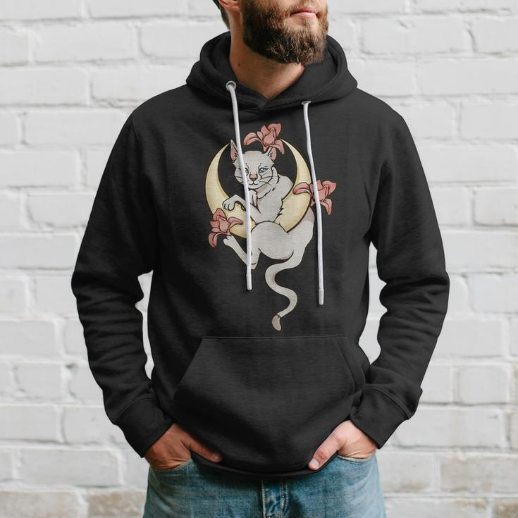 Lilie Flowers Celestial Cat In A Crescent Moon Hoodie Gifts for Him