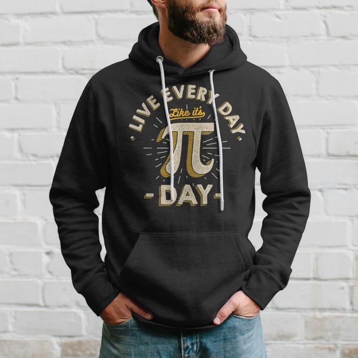 Live Every Day Like It's Pi-Day Vintage Pi Day Hoodie Gifts for Him