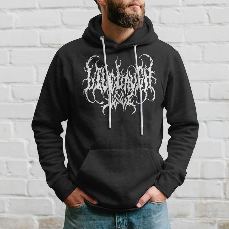 Live Laugh Love Death Metal Music Typography Hoodie Gifts for Him