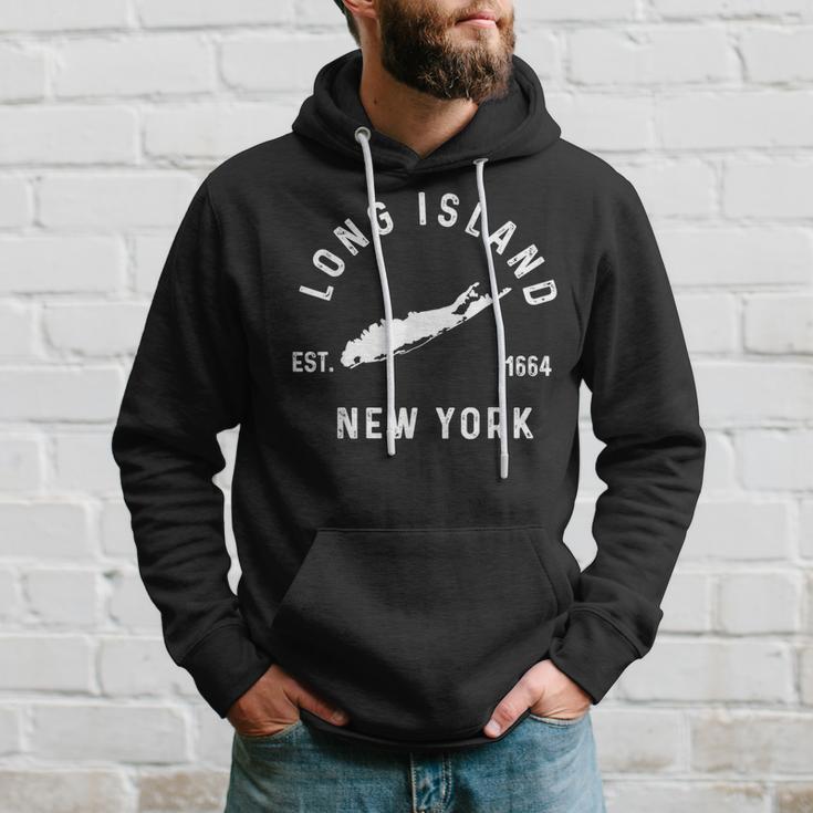 Long Island Ny Souvenir Native Long Islander Love Map Hoodie Gifts for Him