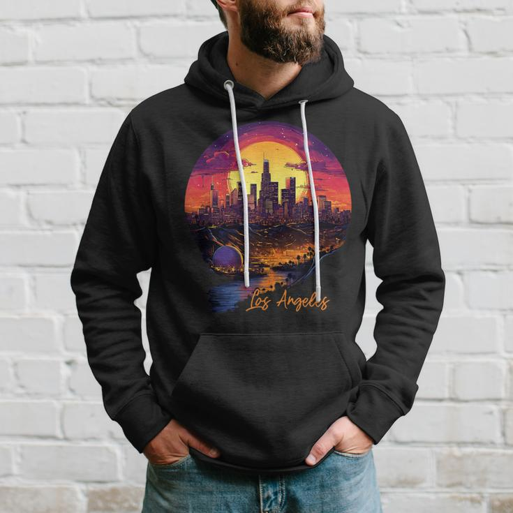 Los Angeles California City Downtown Skyline California LA Hoodie Gifts for Him