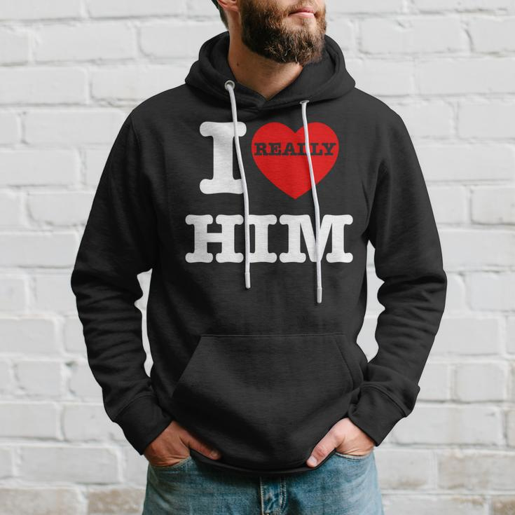 I Love Him I Heart Him Vintage For Couples Matching Hoodie Gifts for Him