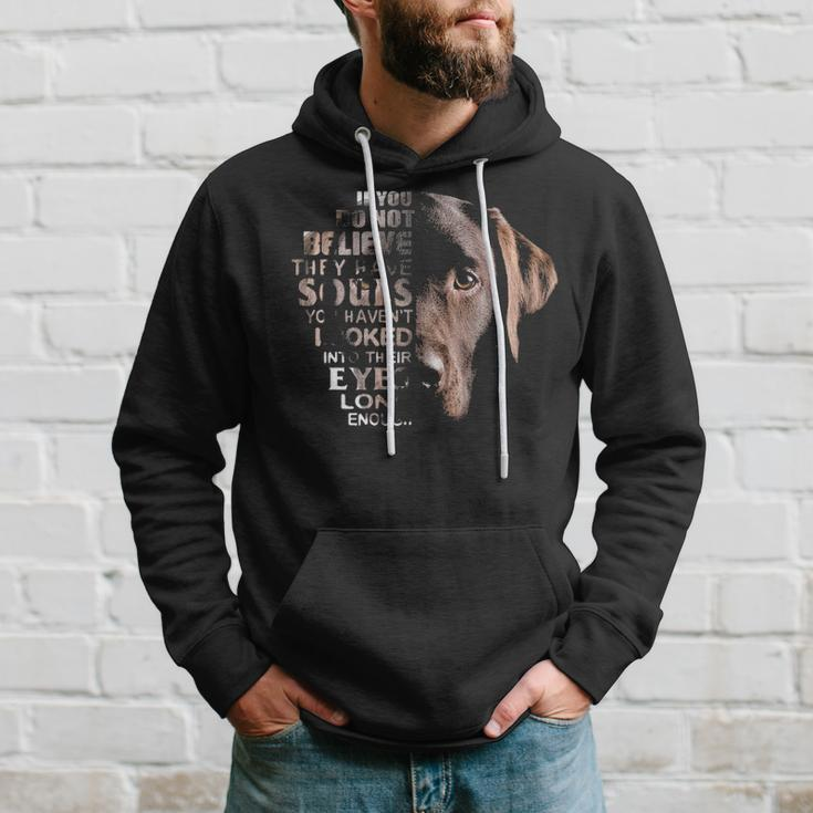 Love Lab I Believe Their Soul In Eyes Dog Lover Hoodie Gifts for Him