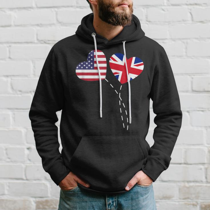 Loving Usa United Kingdom Flag Heart British Americans Love Hoodie Gifts for Him