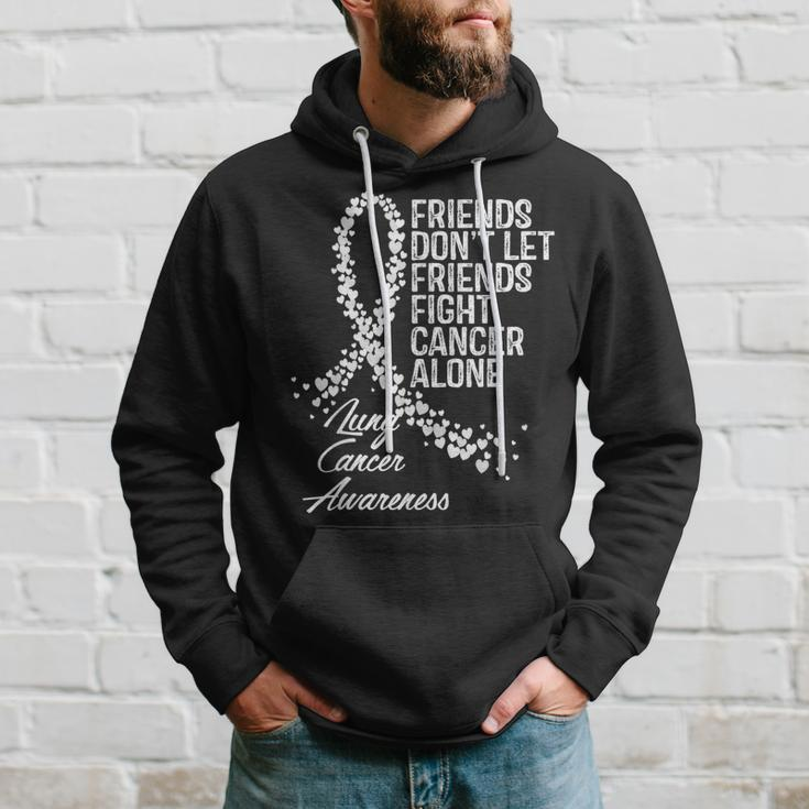 Lung Cancer Awareness Friends Fighter Support Hoodie Gifts for Him