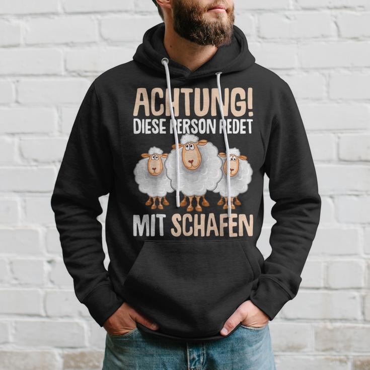 Lustiges Schäfer Hoodie Achtung, Rede mit Schafen, Schäferhumor Tee Geschenke für Ihn