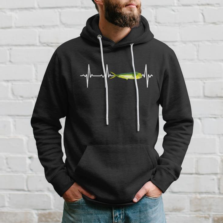 Mahi Mahi Heartbeat For Saltwater Fish Fishing Lovers Hoodie Gifts for Him