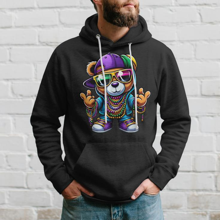 Mardi Gras For Boys Hip Hop Teddy Bear New Orleans Hoodie Gifts for Him