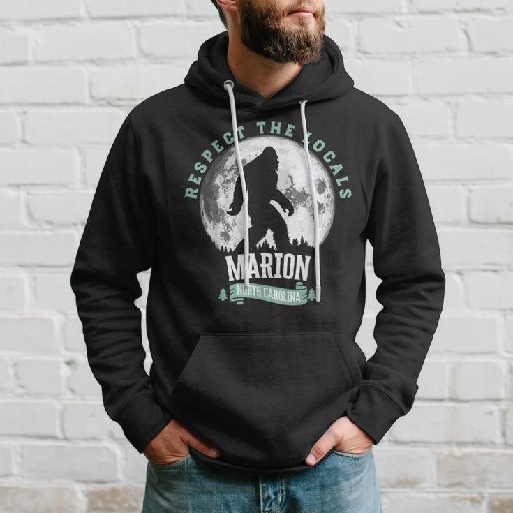 Marion North Carolina Respect The Locals Bigfoot Sasquatch M Hoodie Gifts for Him