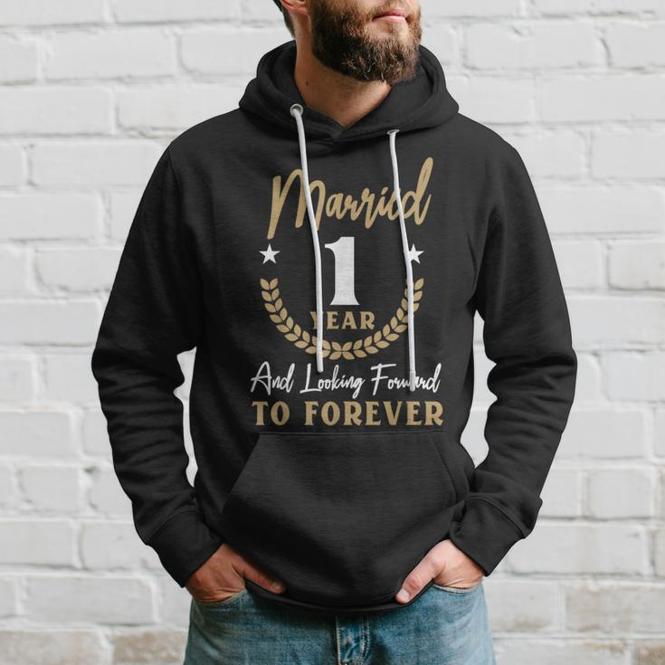 Married 1 Year 1St Wedding Anniversary Couples Matching Hoodie Gifts for Him