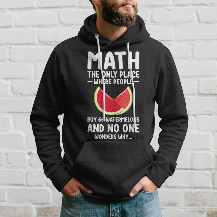 Math And Watermelons Mathematics Calculation Numbers Hoodie Gifts for Him
