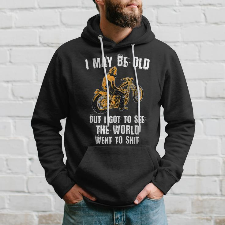 I May Be Old But Got To See The World Vintage Old Man Hoodie Gifts for Him