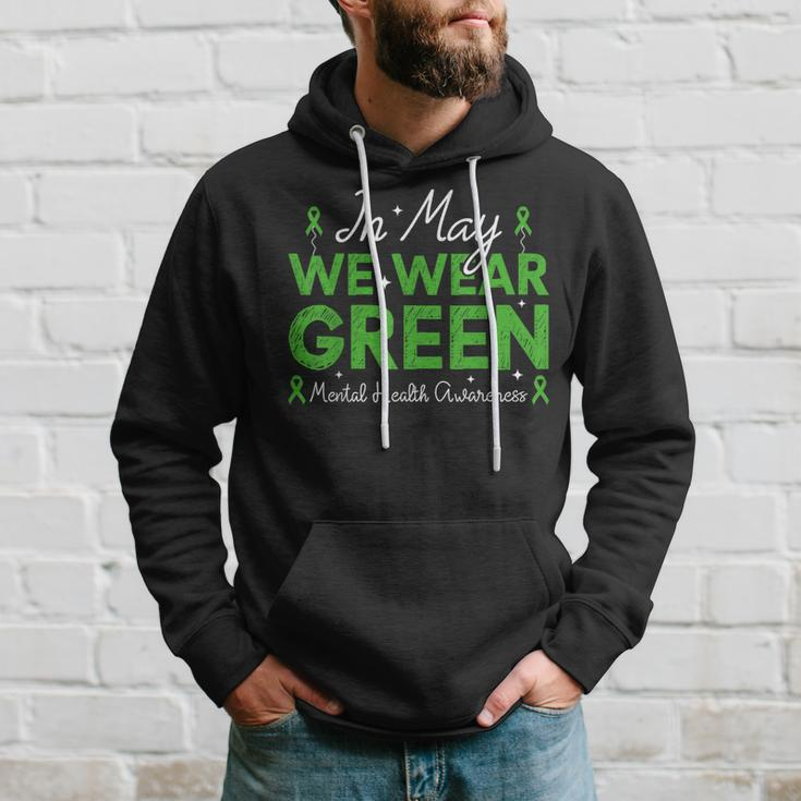 In May We Wear Green Ribbon Mental Health Awareness Month Hoodie Gifts for Him