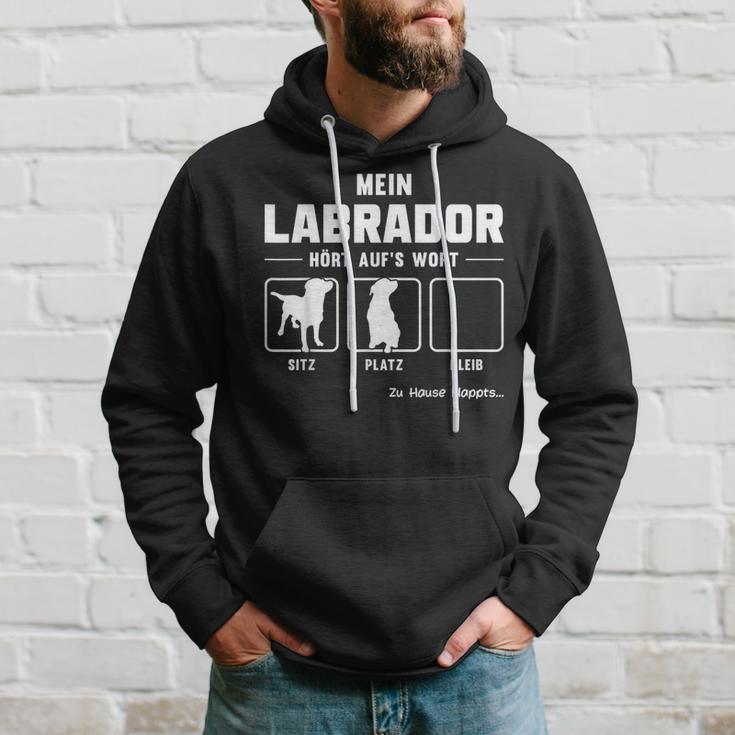 Mein Labrador Hört Auf S Wort German Language Black Hoodie Geschenke für Ihn