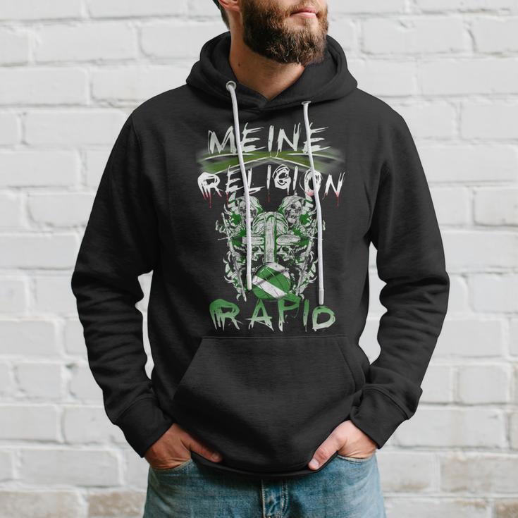 Meine Religion Rapid Fußballfan-Hoodie, Schwarz, Fanbekleidung Geschenke für Ihn