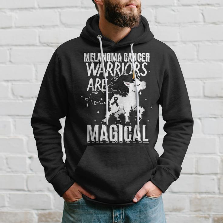 Melanoma Cancer Magical Unicorn Black Ribbon Dermatologist Hoodie Gifts for Him