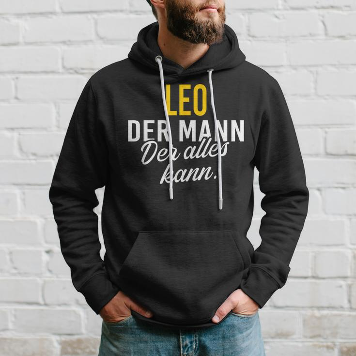 Men's Leo Der Mann Der Alles Kann Vorname Black Hoodie Geschenke für Ihn