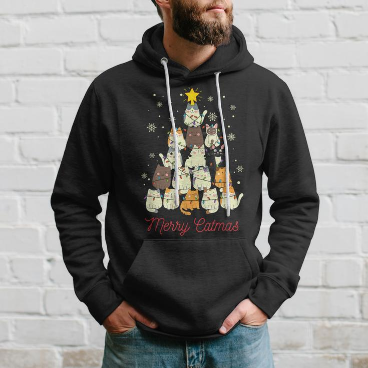 Merry Catmas Cat Christmas Tree Cat Lover Hoodie Gifts for Him