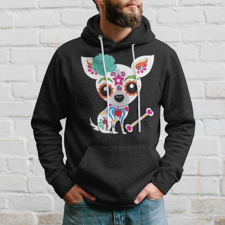 Mexican Sugar Skull Chihuahua Hoodie Gifts for Him
