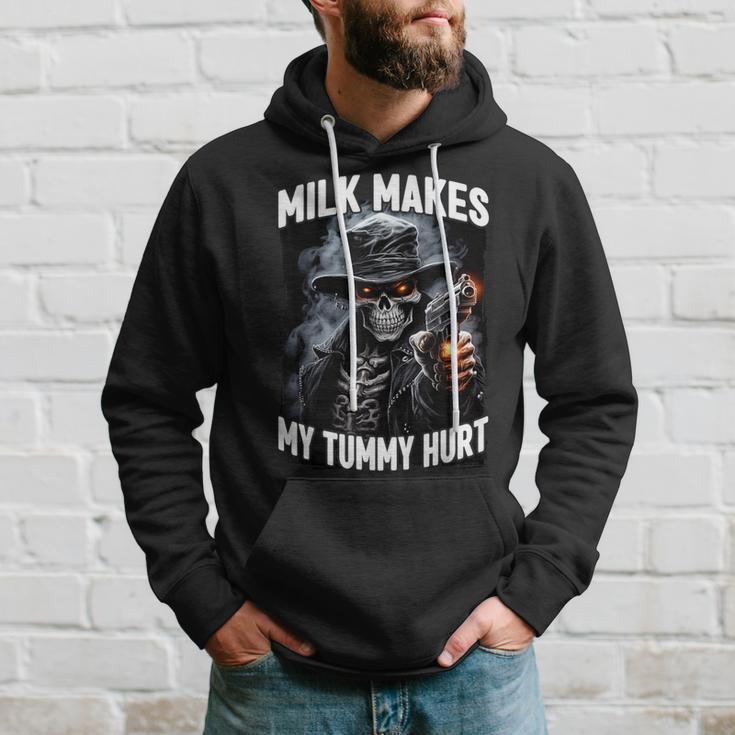 Milk Makes My Tummy Hurt Cringe Skeleton Hoodie Seseable CA