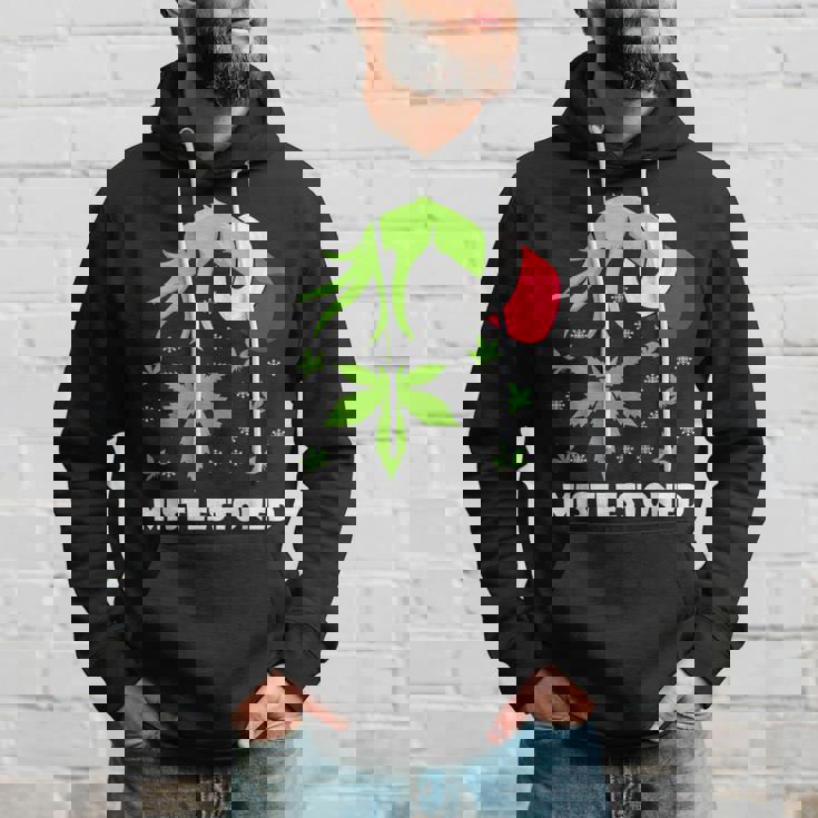 Mistlestoned Weed Leaf Cannabis Marijuana Ugly Christmas Hoodie