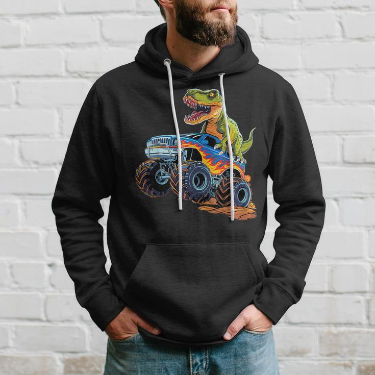 Monster Truck Dinosaur Birthday Party Monster Truck Boy Hoodie Gifts for Him