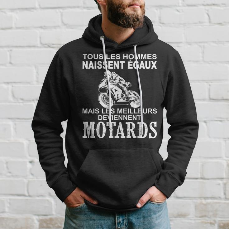 Sweat à Capuche Moto 'Tous Les Hommes Naissent égaux' - Cadeau Humour Motard - Taille Unique Classique, 241 G