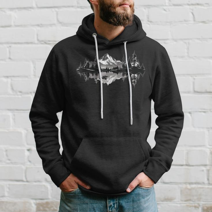 Mountain Landscape Reflection Forest Trees Outdoor Wildlife Hoodie Gifts for Him
