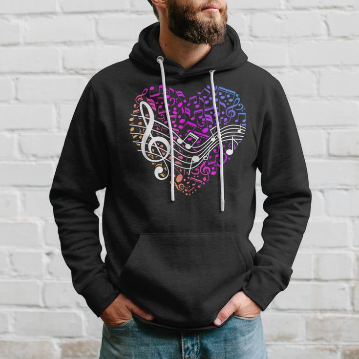 Musical Notes Heart Treble Clef Music Hoodie Gifts for Him