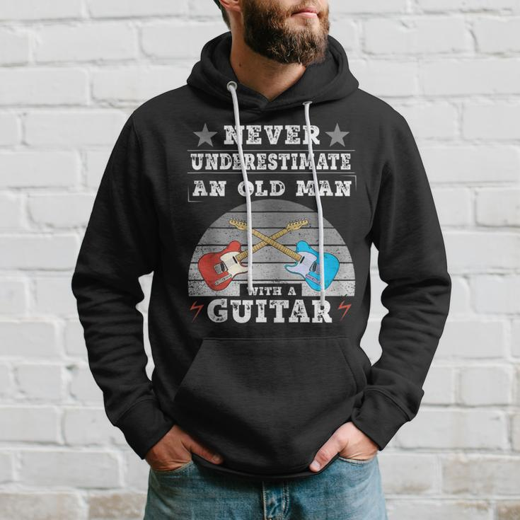 Musician Man Never Underestimate An Old Man With A Guitar Hoodie Gifts for Him