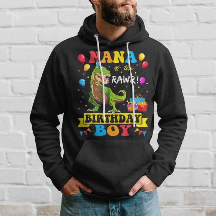 Nana Of The Birthday Boy T-Rex Rawr Dinosaur Birthday Boy Hoodie Gifts for Him