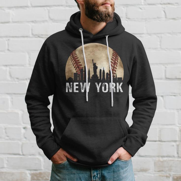 New York City Skyline Vintage Baseball Lover Hoodie Gifts for Him