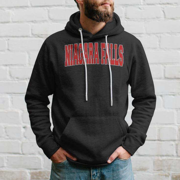 Niagara Falls Canada Varsity Style Vintage Canadian Sports Hoodie Gifts for Him