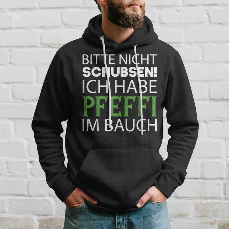 Nicht Schubsen Pfeffi Bauch Hoodie - Schwarz, Spaßiges Tee Geschenke für Ihn