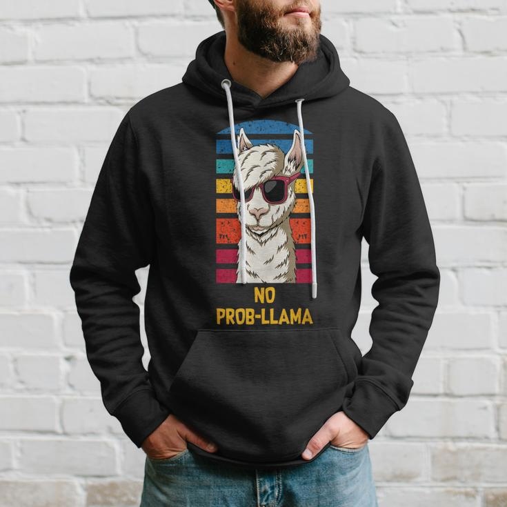 No Prob-Llama Word Play Lama Alpaca Vintage Hoodie Gifts for Him