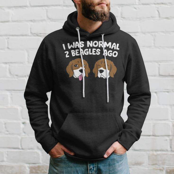 I Was Normal 2 Beagles Ago Beagle Puppies Beagle Dog Hoodie Gifts for Him