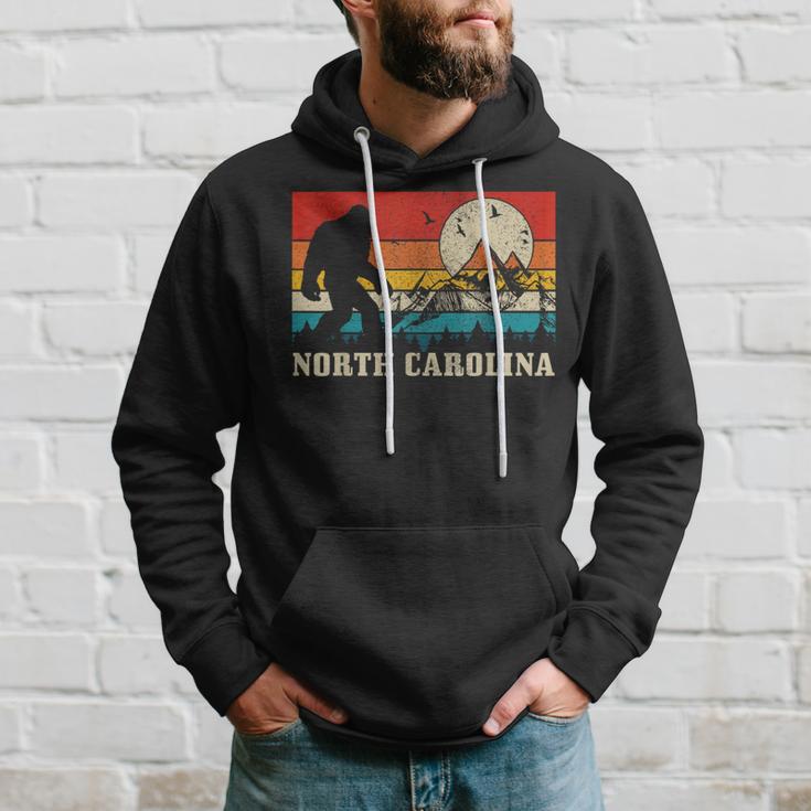 North Carolina Bigfoot Vintage Mountains Hiking Camping Hoodie Gifts for Him