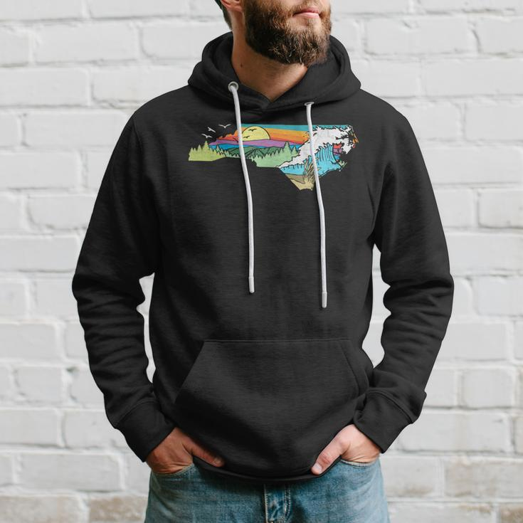 North Carolina Outdoors Retro Nature Lover Graphic Hoodie Gifts for Him