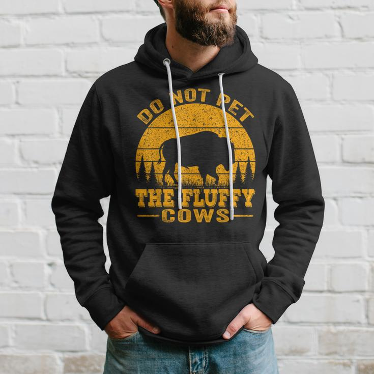 Do Not Pet The Fluffy Cows Bison Retro Vintage Hoodie Gifts for Him