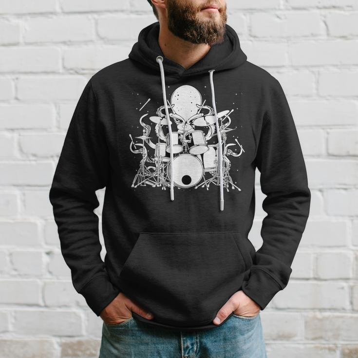 Octopus Playing Drums Drummer Musician Band Hoodie Gifts for Him
