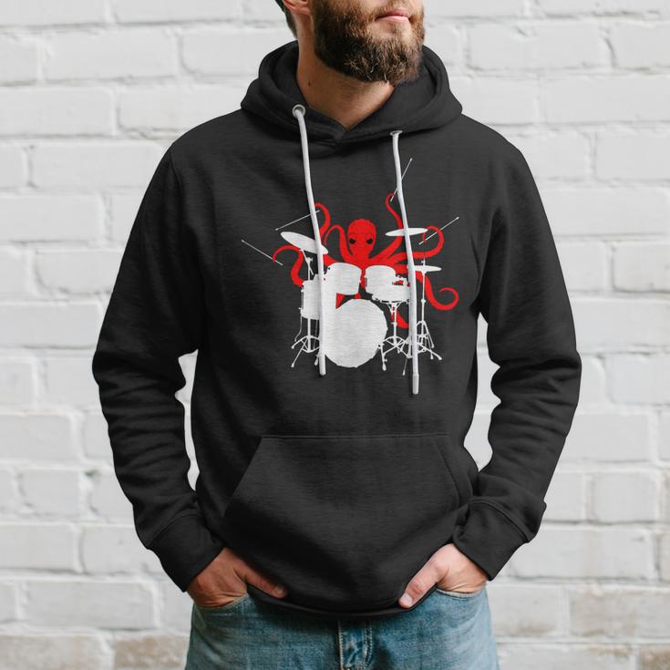 Octopus Playing Drums Drummer Musician-Octopus Lover Hoodie Gifts for Him