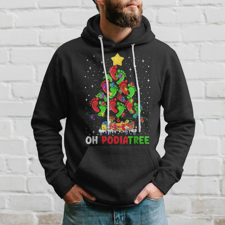 Oh Podiatree Foot Christmas Tree Xmas Lights Podiatry Hoodie Gifts for Him