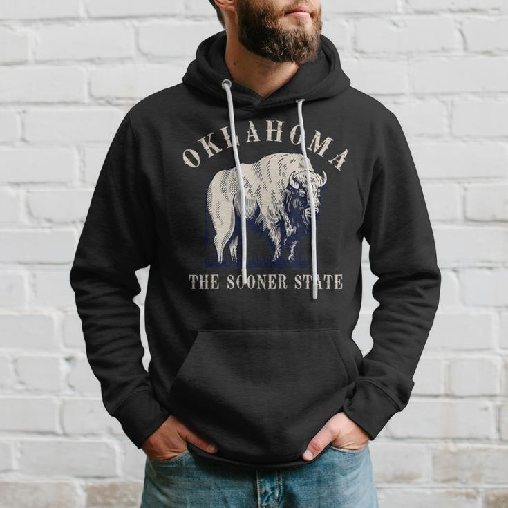 Oklahoma The Sooner State American Bison Buffalo Vintage Hoodie Gifts for Him