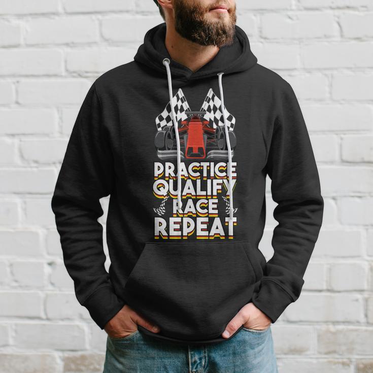 Open Wheel Formula Racing Car Practice Qualify Race Repeat Hoodie Gifts for Him