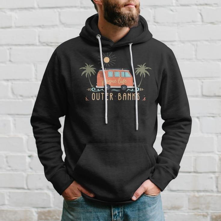 Outer Banks Dreaming Surfer Van Pogue Life Beach Palm Trees Hoodie Gifts for Him