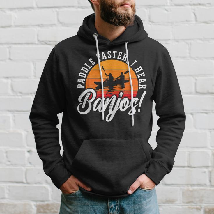 Paddle Faster I Hear Banjos Loves Musical Instrument Banjo Hoodie Gifts for Him