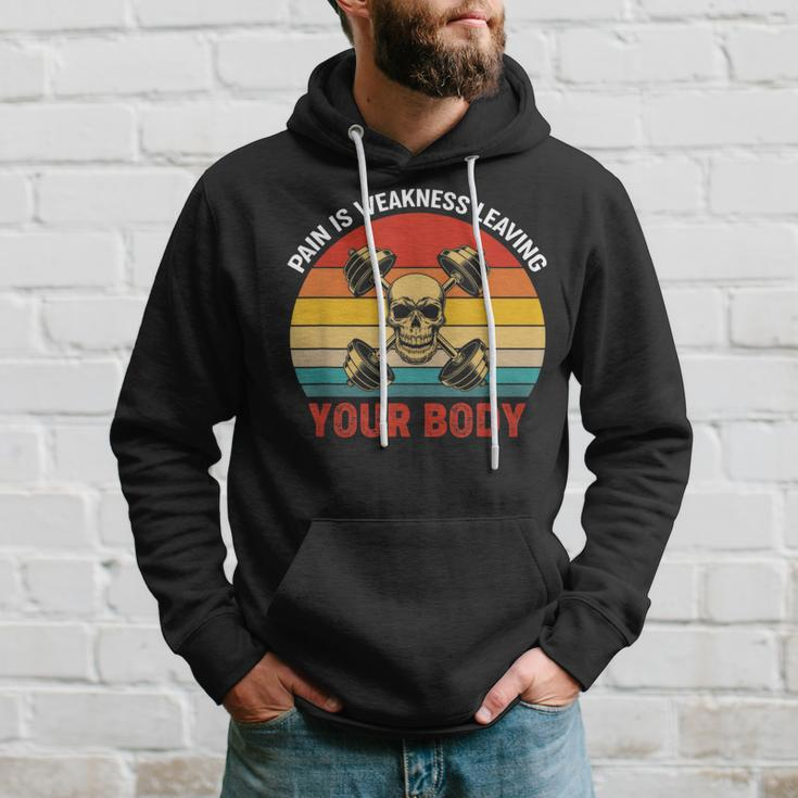 Pain Is Weakness Leaving Your Body Workout Gym Fitness Hoodie Gifts for Him