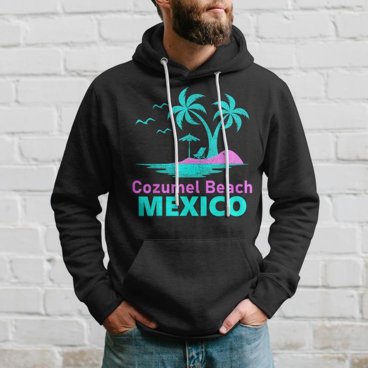 Palm Tree Sunset Summer Vacation Mexico Cozumel Beach Hoodie Gifts for Him